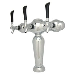 Micro Matic brigitte chrome finish glycol cooled 3-faucets beer tower