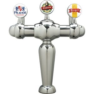 Micro Matic brigitte illuminated 3 faucet medallion chrome finish glycol cooled beer tower
