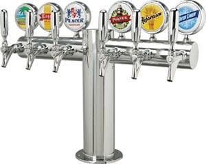 Micro Matic metropolis 6 faucets medalions stainless steel beer tower