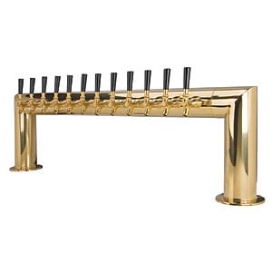 Micro Matic pass thru 12 faucet PVD Brass glycol cooled Draft beer tower
