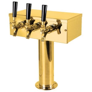 Micro Matic t style beer tower 3 faucets pvd brass