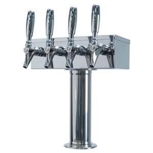 Micro Matic t style beer tower 4 faucets polished stainless steel