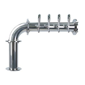 Micro Matic titan L 4 faucets polished stainless steel glycol cooled beer tower